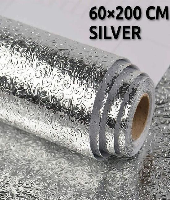 Silver Aluminium Foil Sheet Kitchen Waterproof Self-Adhesive