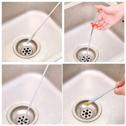 60cm Bendable Drain Clog Dredge Tools Water Sink Cleaning Hook and Bathroom Hair Cleaner