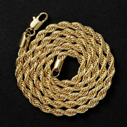 (Necklace + Bracelet) New Luxury Men And Women 18-karat Golden.