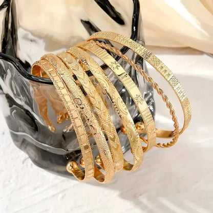 7-Piece Women's Vintage Style Open Cuff Bracelet
