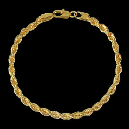 (Necklace + Bracelet) New Luxury Men And Women 18-karat Golden.