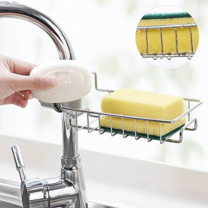 Kitchen Stainless Steel Sink Drain Rack Sponge Holder
