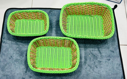 1 PCS (LARGE) NYLONE CANE MATERIAL FOOD SERVING BREAD BASKET / NAAN BASKET