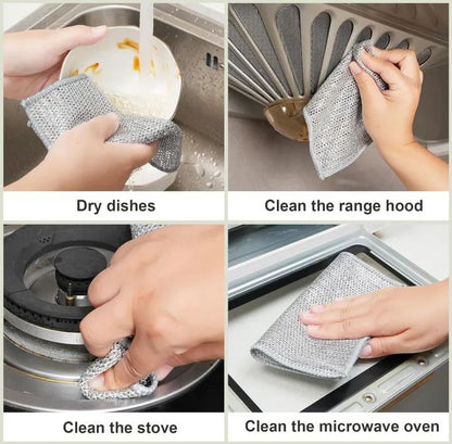 Kitchen Steel Mesh Wire Dish Washer Cleaning Cloth